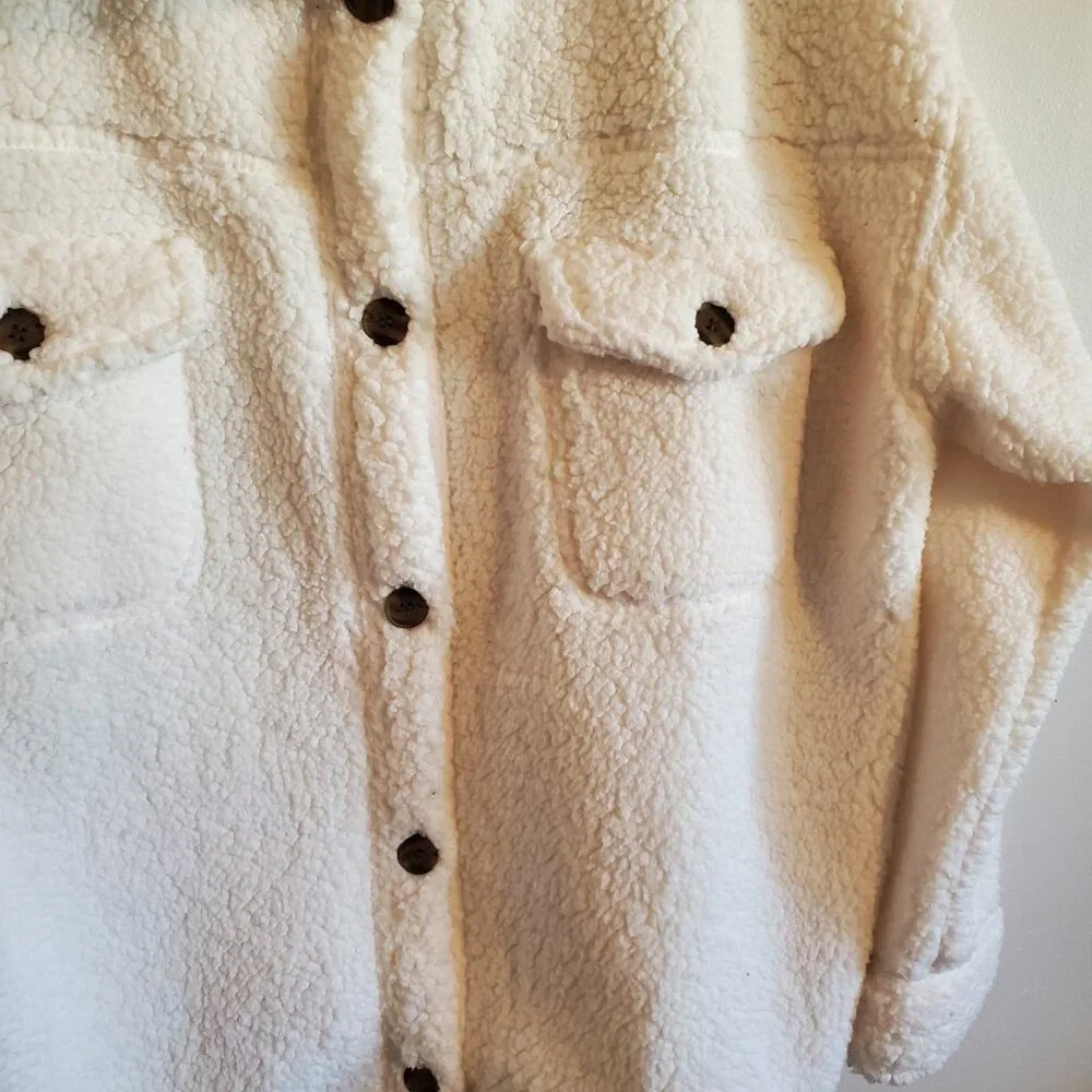 32 Degrees Heat Women's Sherpa Teddy Shirt Jacket S/L